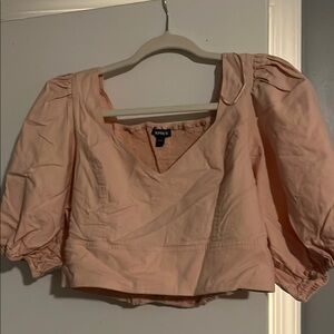 Express Women's Blush Puff Sleeve Blouse